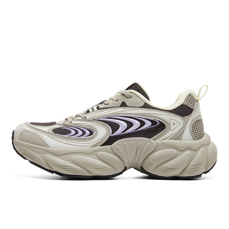PEAK Taichi Conch Shoes Cushioning Abrasion Resistant Lightweight Breathable Chunky Sneakers Women's Stone Green