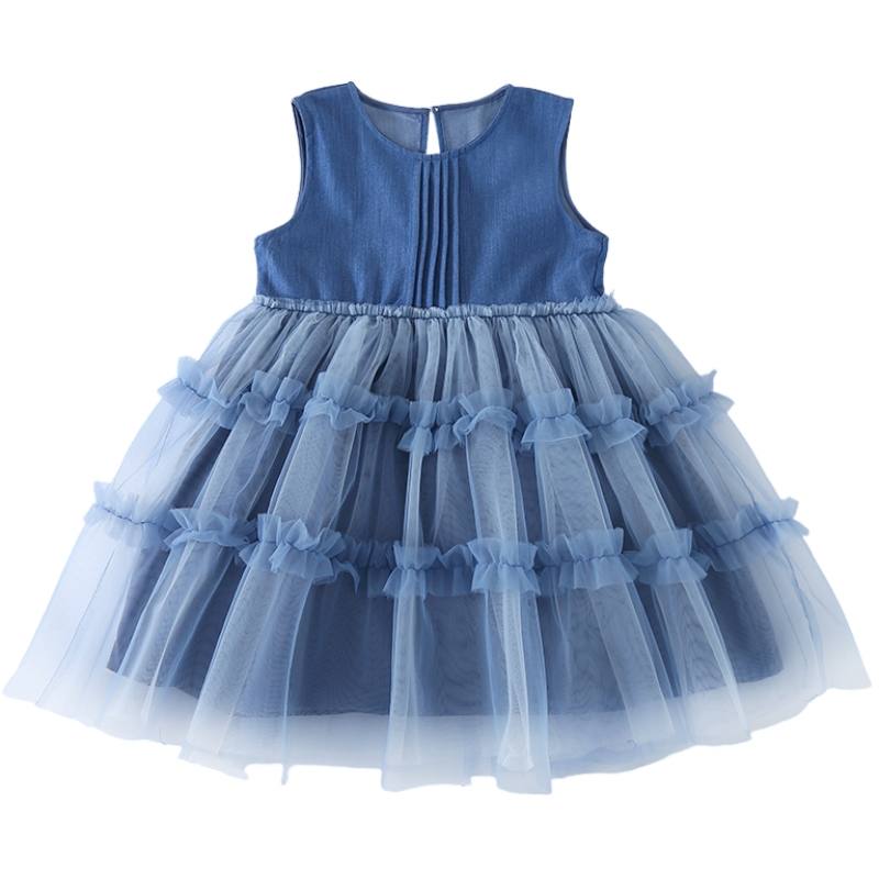 YALU Grade School Dresses Crew Neck Moderate Midi Skirt