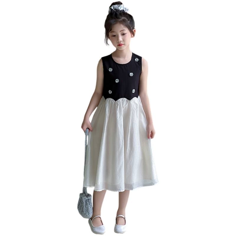 YALU Grade School Dresses Crew Neck Moderate Midi Skirt