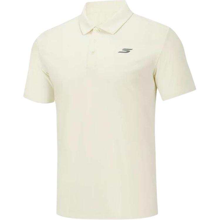 Skechers Polo Shirts Men's Ecru Polo Collar Moderate Other