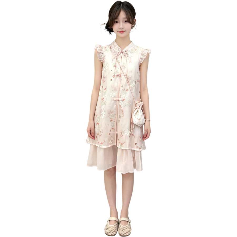 YALU Grade School Dresses Camisole Moderate Midi Skirt