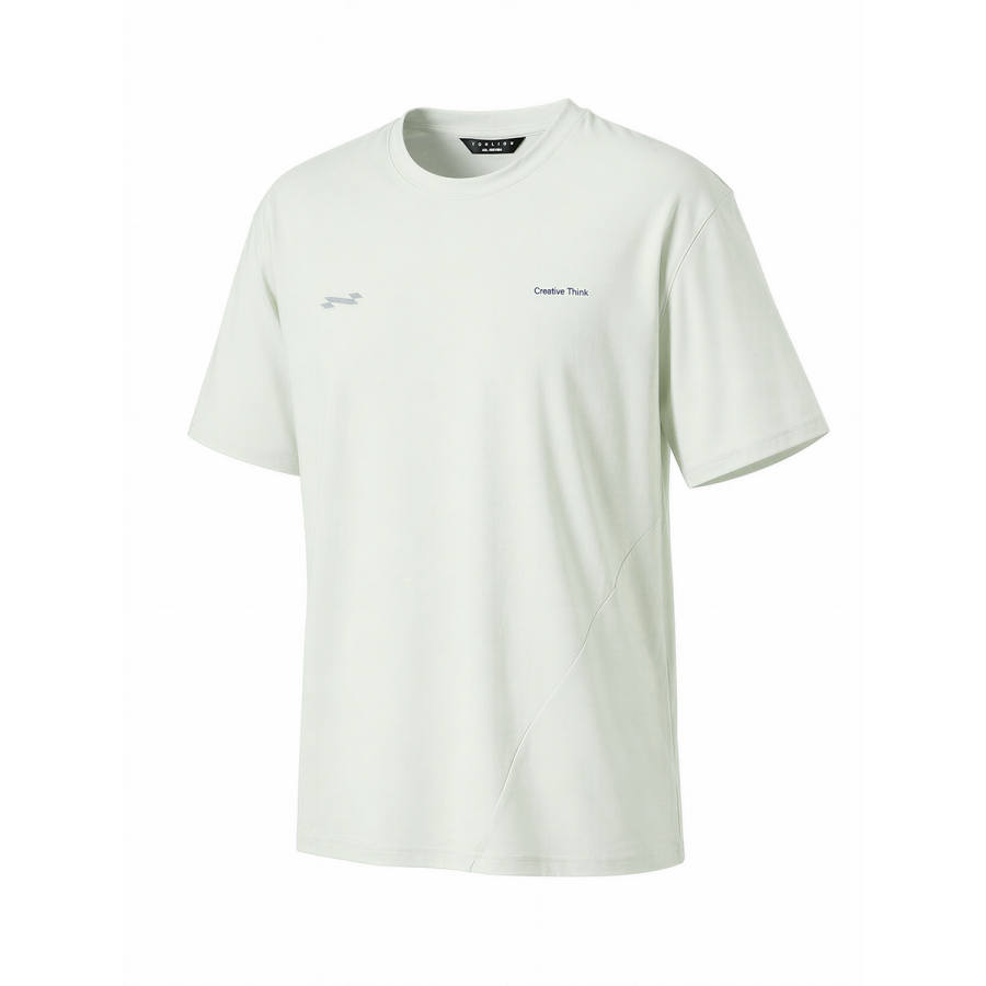 Tonlion T Shirts Men's Cloud White Crew Neck Moderate Straight Fit