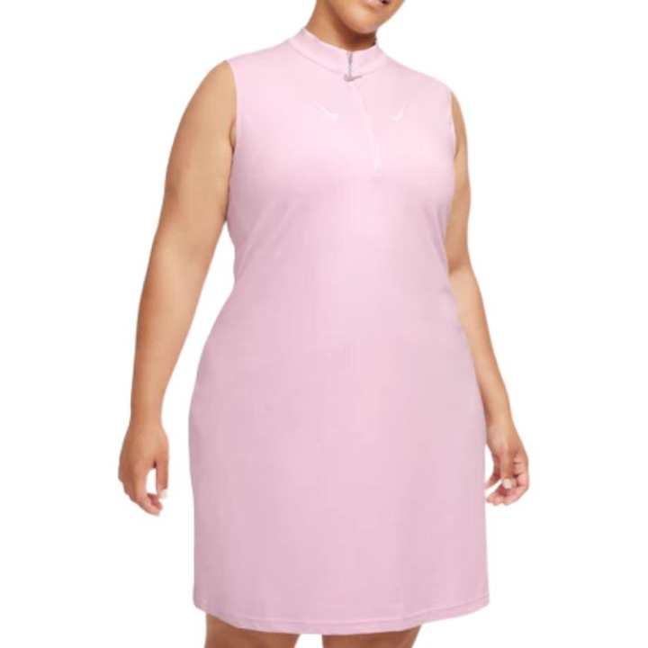 Nike Nike Sleeveless Dresses Women's Pink Stand Collar Moderate Midi Dress