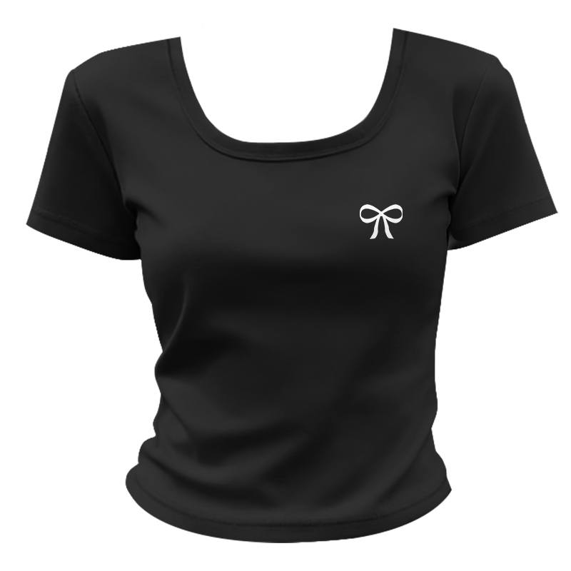Tonlion T Shirts Women's Square Collar Thin Straight Fit