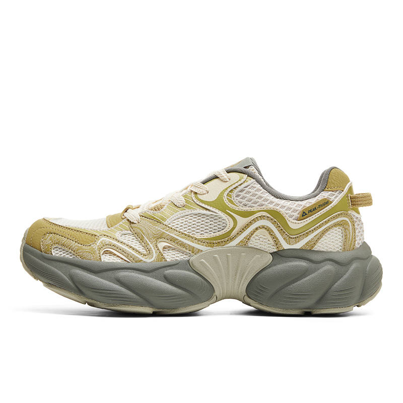 PEAK Taichi Conch Shoes Cushioning Abrasion Resistant Breathable Lightweight Chunky Sneakers Men's Peridot