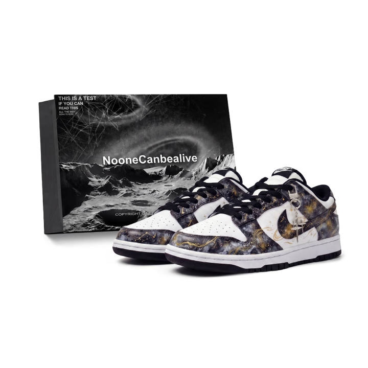Nike Nike Dunk Low Universe Exploration, Extreme Cosmic Void Slip Resistant Low top Skateboard Shoes Unisex Black Gray