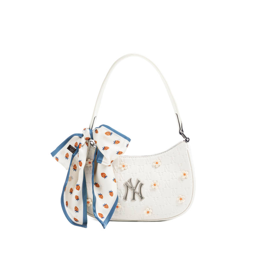 MLB MLB Monogram Collection Artificial Leather Shoulder Bag Regular Women's Cream White