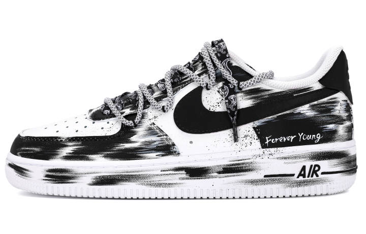Nike Nike Air Force 1 Leather Low top Skateboard Shoes Unisex Black White