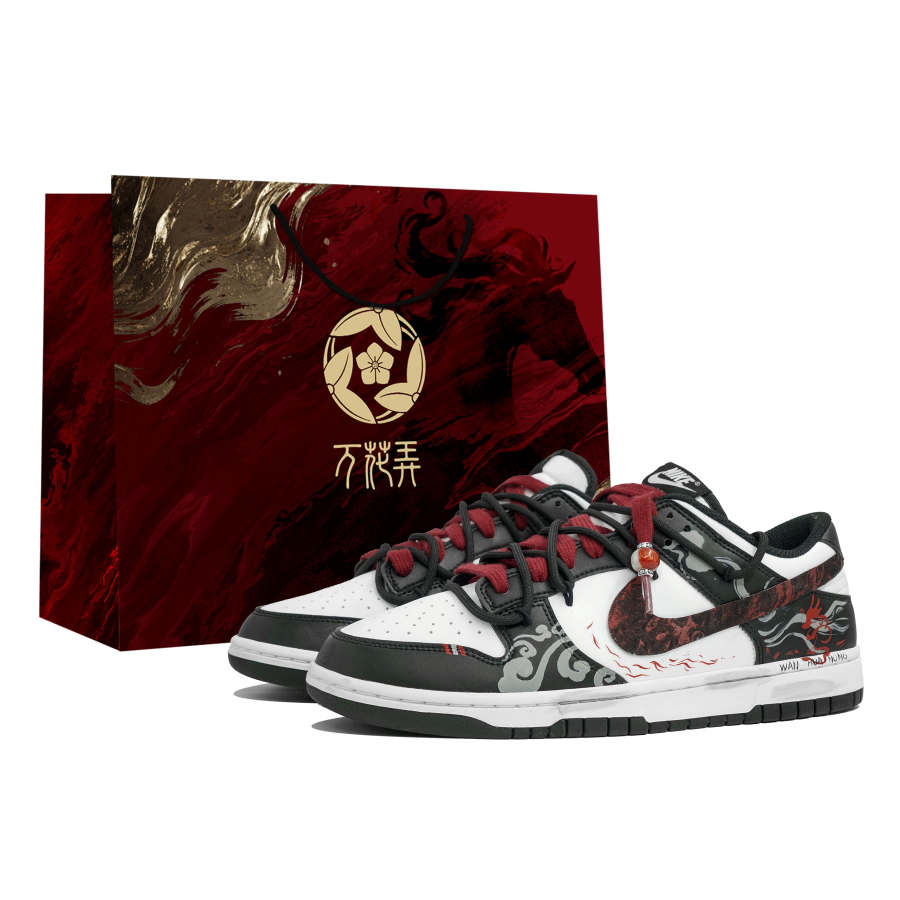 Nike Nike Dunk Kaleidoscope, Mystical Age Flame Ink, Shopping Bag Abrasion Resistant Low top Skateboard Shoes Unisex