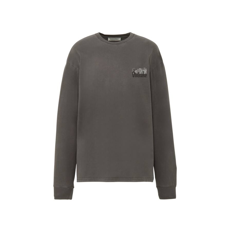 Onitsuka Tiger WASHED LS GRAPHIC TEE T Shirt Unisex Gray