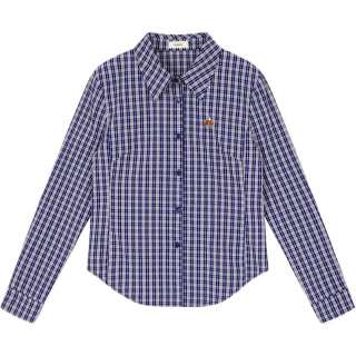 Kirsh SS26 Shirts Women's Gray Navy Plaid Lapel