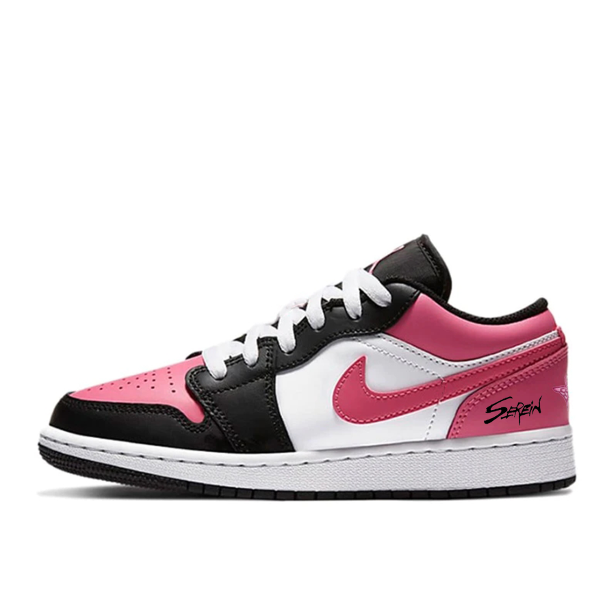 Jordan Jordan Air Jordan 1 Cherry Blossom Serenity Breathable Lightweight Cushioning Children's Basketball Shoes Black White