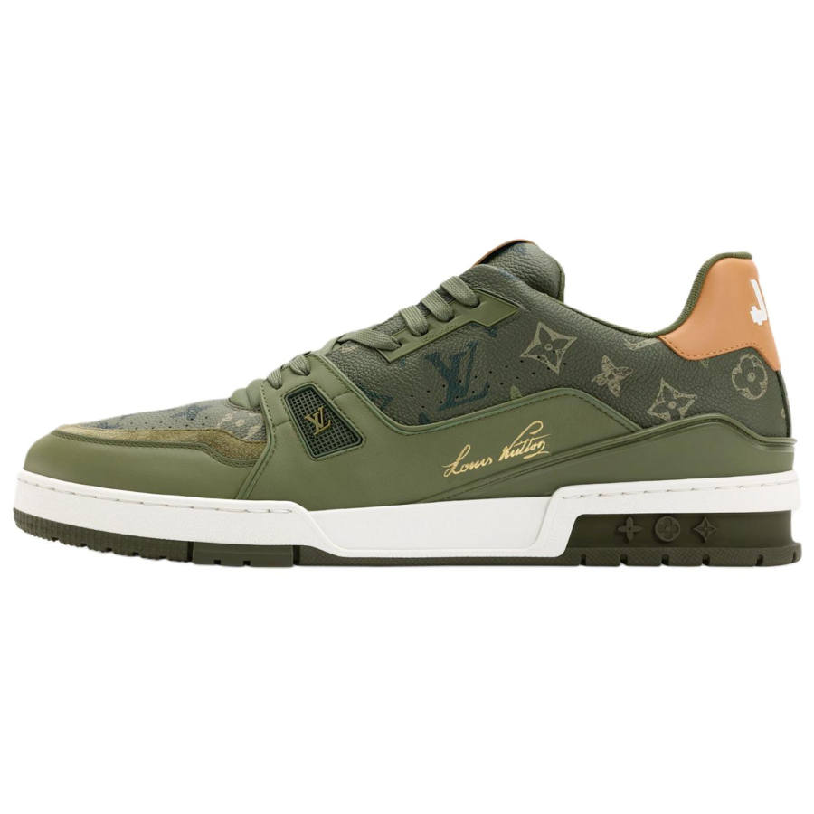 LOUIS VUITTON Trainer Low top Skateboard Shoes Men's Khaki Green