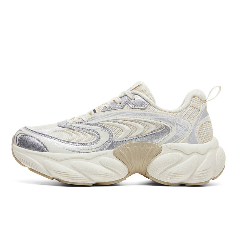 PEAK PEAK Chunky Sneakers Women's Low Top Canvas White/Silver