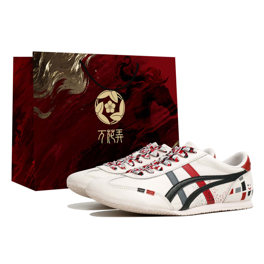Onitsuka Tiger Machu Racer Casual Shoes Unisex Low Top Beige/Black/Red