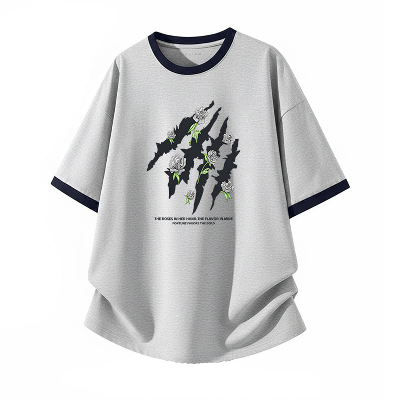 Tonlion T Shirts Unisex Crew Neck Thin Straight Fit