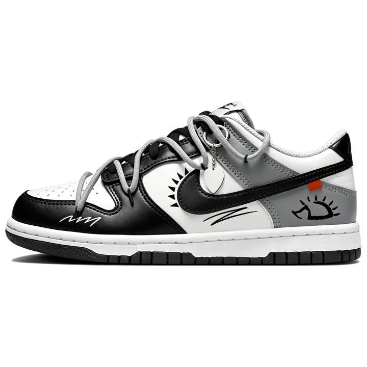 Nike Nike Dunk Low top Skateboard Shoes Unisex Black White Gray