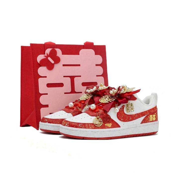 Nike Nike Court Borough Skateboard Shoes Unisex Low Top Red