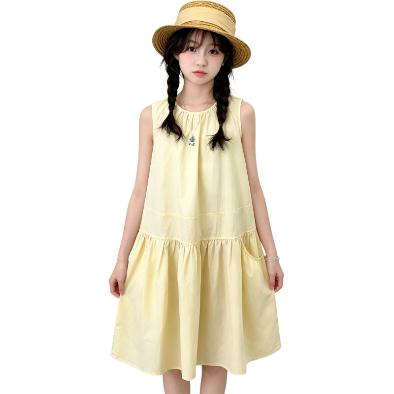 YALU Grade School Dresses Camisole Moderate Midi Skirt