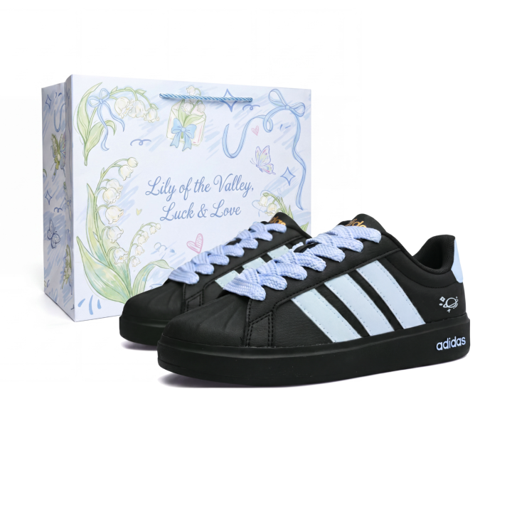 Adidas Adidas Dark Chocolate Planet Synthetic Leather Abrasion Resistant Breathable Low top Skateboard Shoes Unisex Black Blue