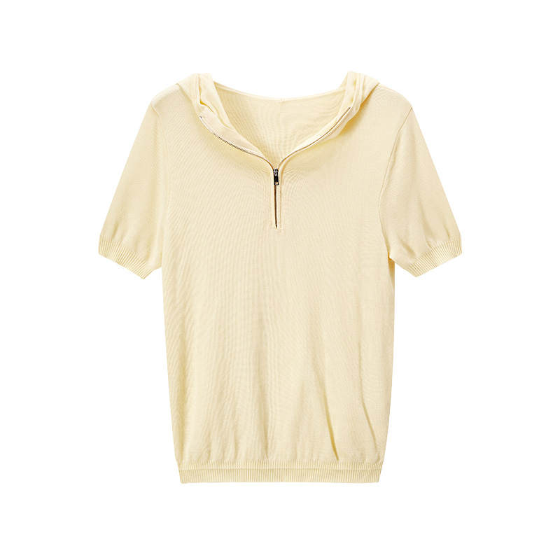 XIANGYING Knitwear Women's V Neck Thin Mock Two Piece