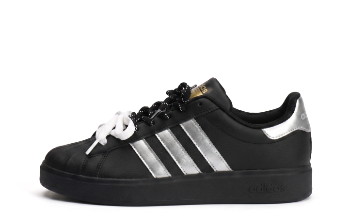 Adidas Adidas STREETTALK Coverage Slip Resistant Cushioning Low top Skateboard Shoes Unisex Black Silver