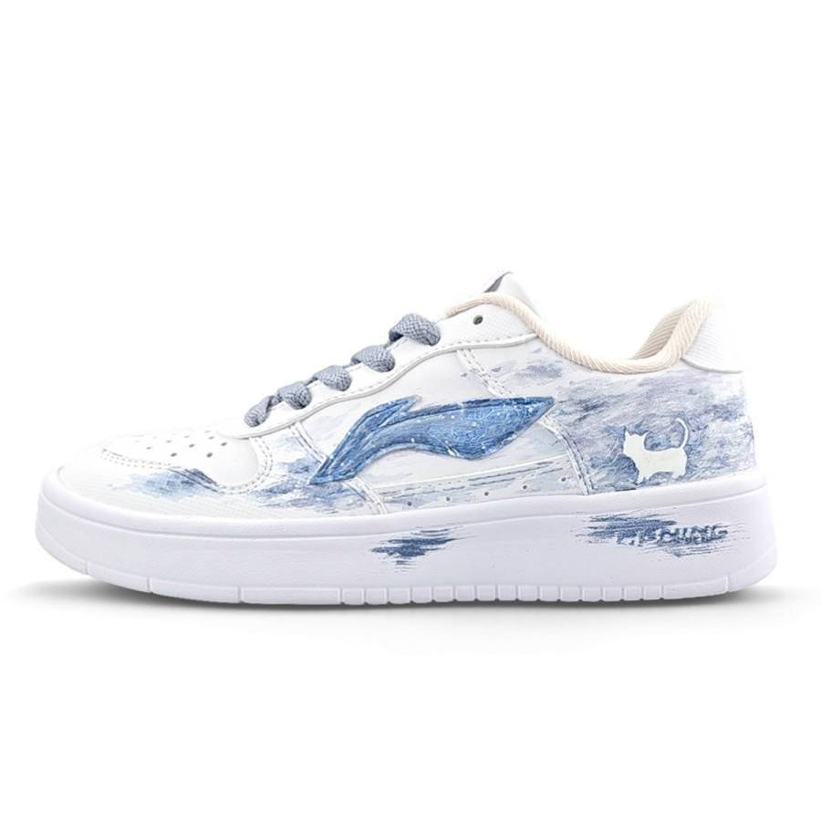 Li-Ning Li Ning Floating Boat Lightweight Breathable Low top Skateboard Shoes Women's Blue