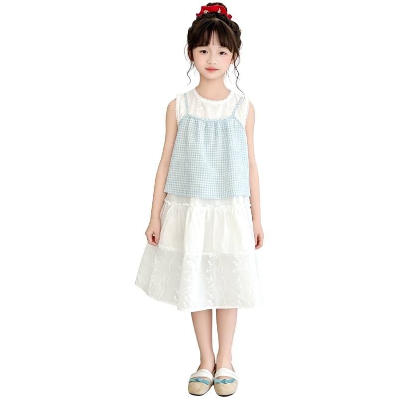 YALU Grade School Dresses Camisole Moderate Midi Skirt
