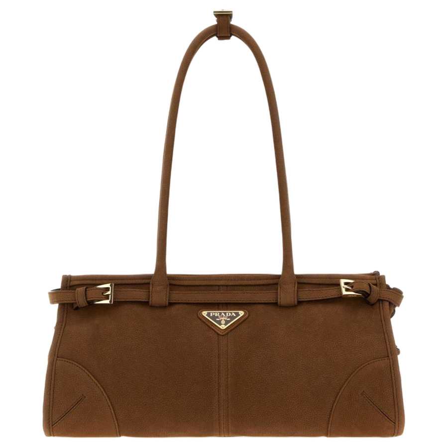 PRADA PRADA Bonnie Leather Shoulder Bag Women's Brown