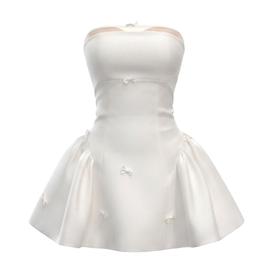 MTHE Sleeveless Dresses Women's White Boat Neck Thin Short