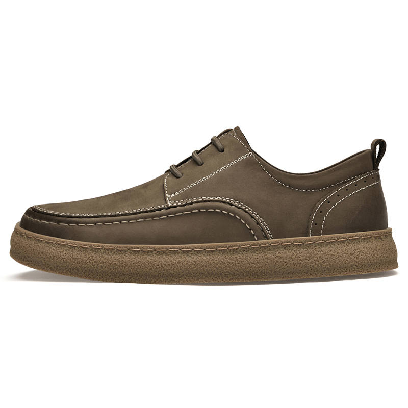 YALU Top Grain Cow Leather Casual Leather Shoes Men's