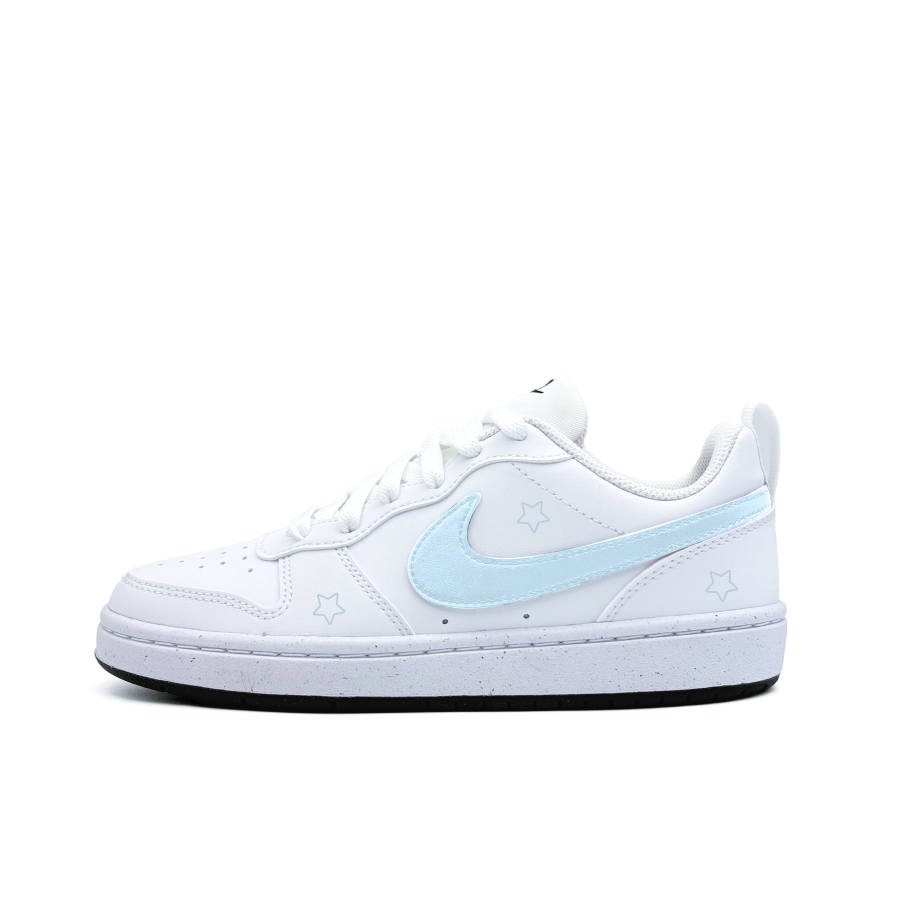 Nike Nike Court Borough Blue Star Dream Synthetic Leather Low top Kids' Skateboarding Shoes White Teenagers