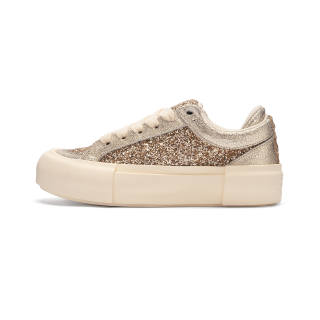 MATNUT BLING Sparkling Rhinestone Platform Height Increasing Unisex Champagne Gold