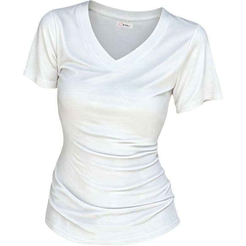 DUSHILIREN T Shirts Women's V Neck Moderate