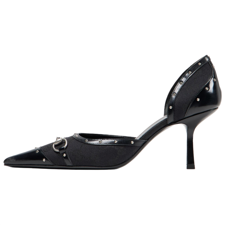 GUCCI Savoy Slim Heel High Heels 7.5cm Women's Black