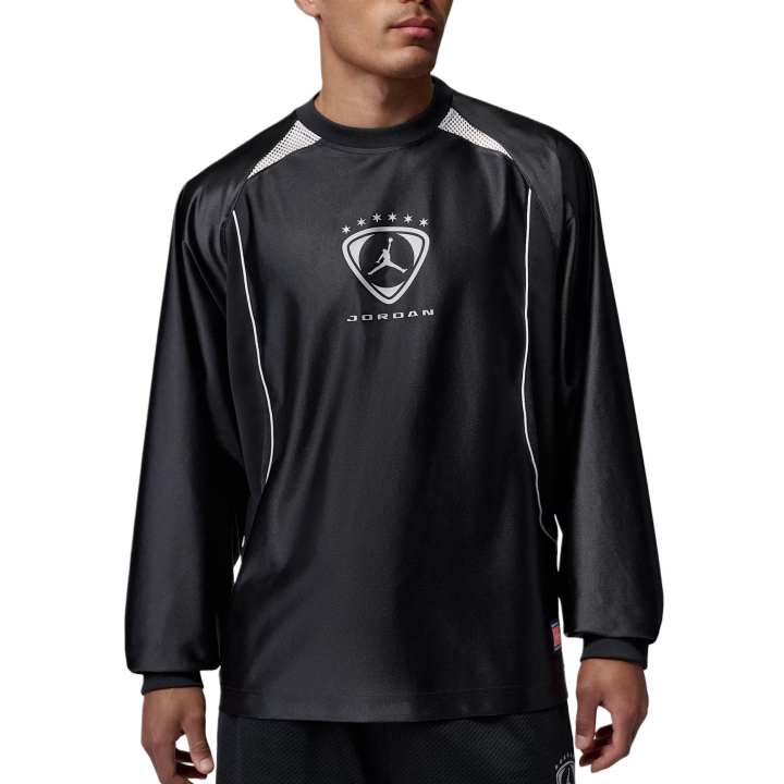 Jordan Jordan Brooklyn T Shirts Men's Black/White/Metallic Silver Crew Neck Moderate