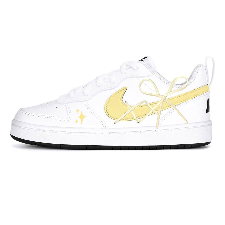 Nike Nike Court Borough Steam Rose, Butter Star Knot Cushioning Low top Kids' Skateboarding Shoes Yellow White Teenagers