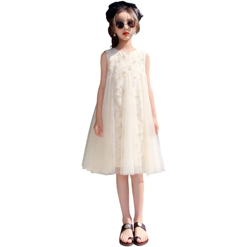 YALU Grade School Dresses Crew Neck Moderate Midi Skirt