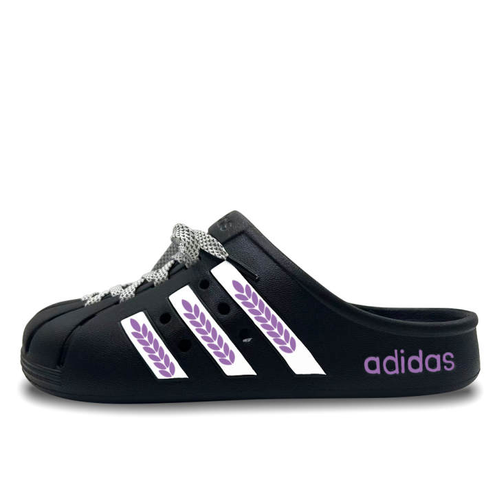 Adidas Adidas ADILETTE CLOGS Unisex Black Purple