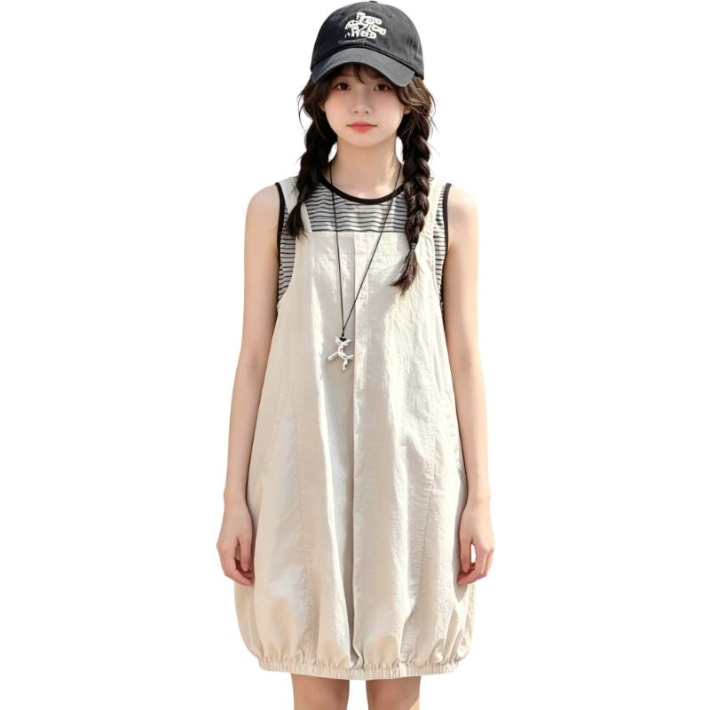 YALU Grade School Two Piece Skirt Sets Crew Neck Thin Short Skirt