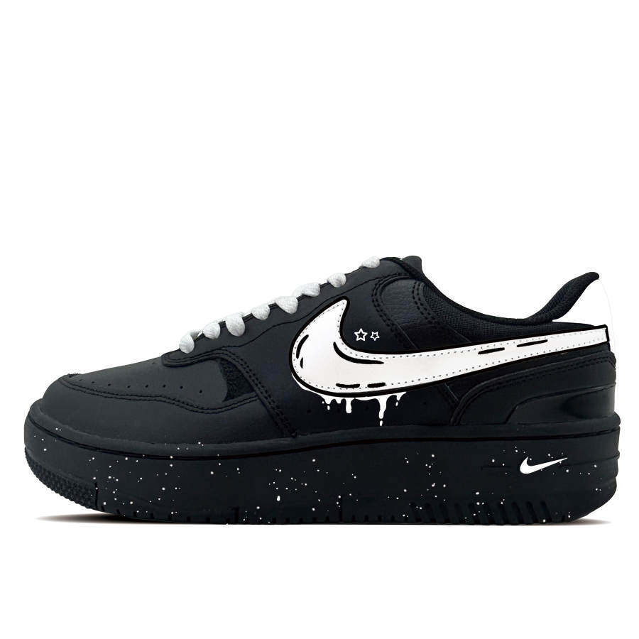 Nike Nike Gamma Force Ash White Synthetic Leather Abrasion Resistant Low top Skateboard Shoes Women's Black