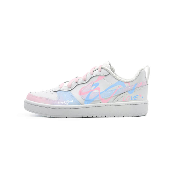 Nike Nike Court Borough Peach Soda Love Leather Low top Skateboard Shoes Unisex Pink Blue