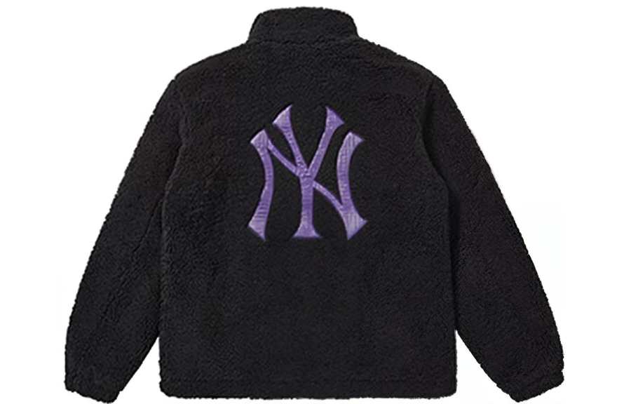 New Era Velvet Jackets Unisex Black Stand Collar Moderate
