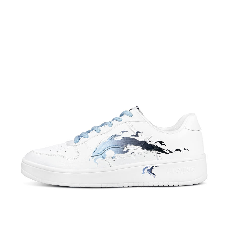 Li-Ning Li Ning Floating Boat Zeus Blue Flame Slip Resistant Abrasion Resistant Low top Skateboard Shoes Men's Blue White