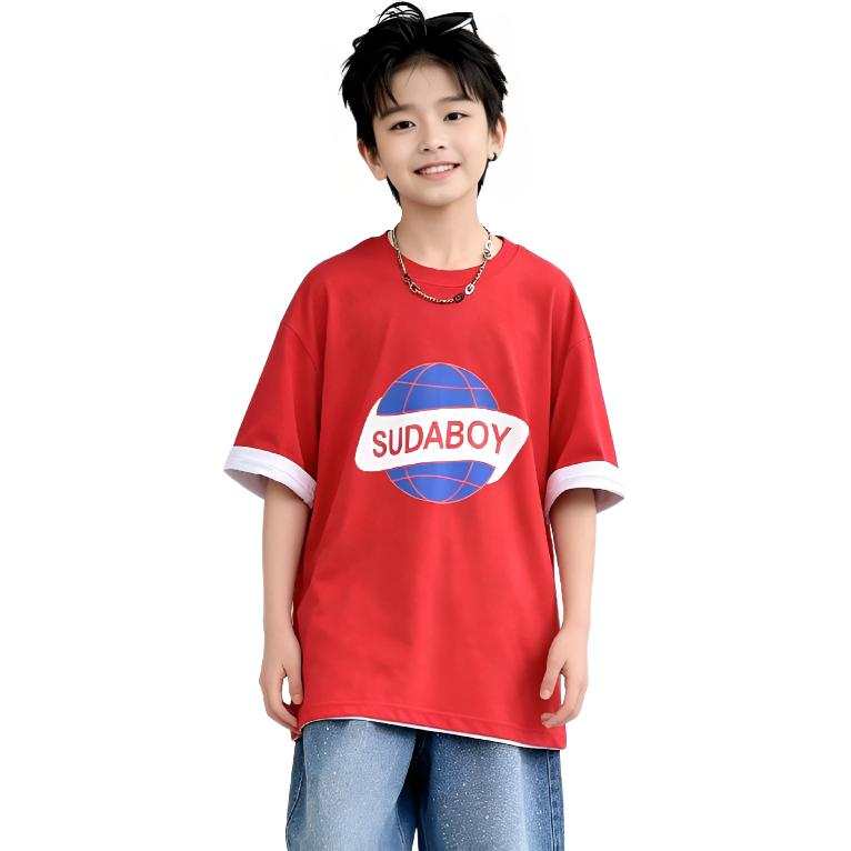TNTX Kids T Shirts Crew Neck Moderate Stretch