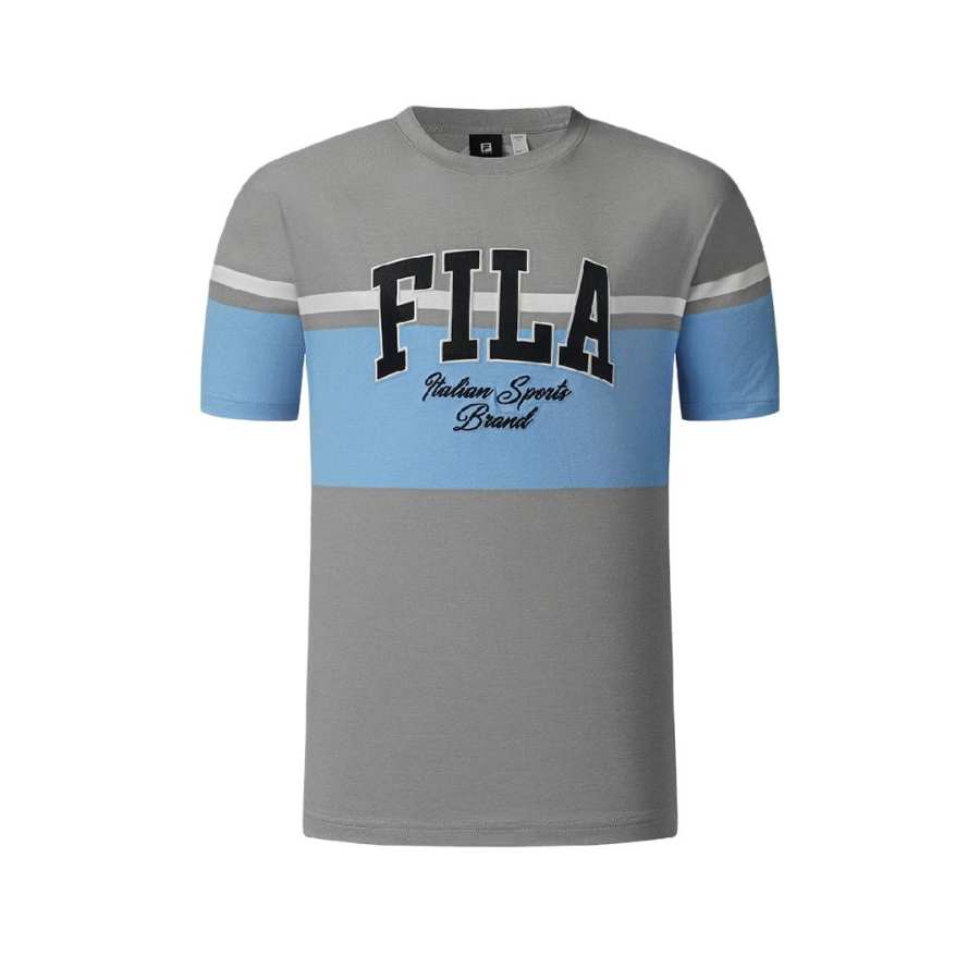 FILA Tennis T Shirts Men's Mountain Shadow Gray Crew Neck Moderate