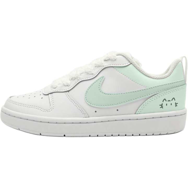 Nike Nike Court Borough Summer Green Apple Cat Leather Slip Resistant Lightweight Cushioning Low top