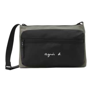Agnes B. Nylon Shoulder Bag, Crossbody Bag Small Men's Khaki