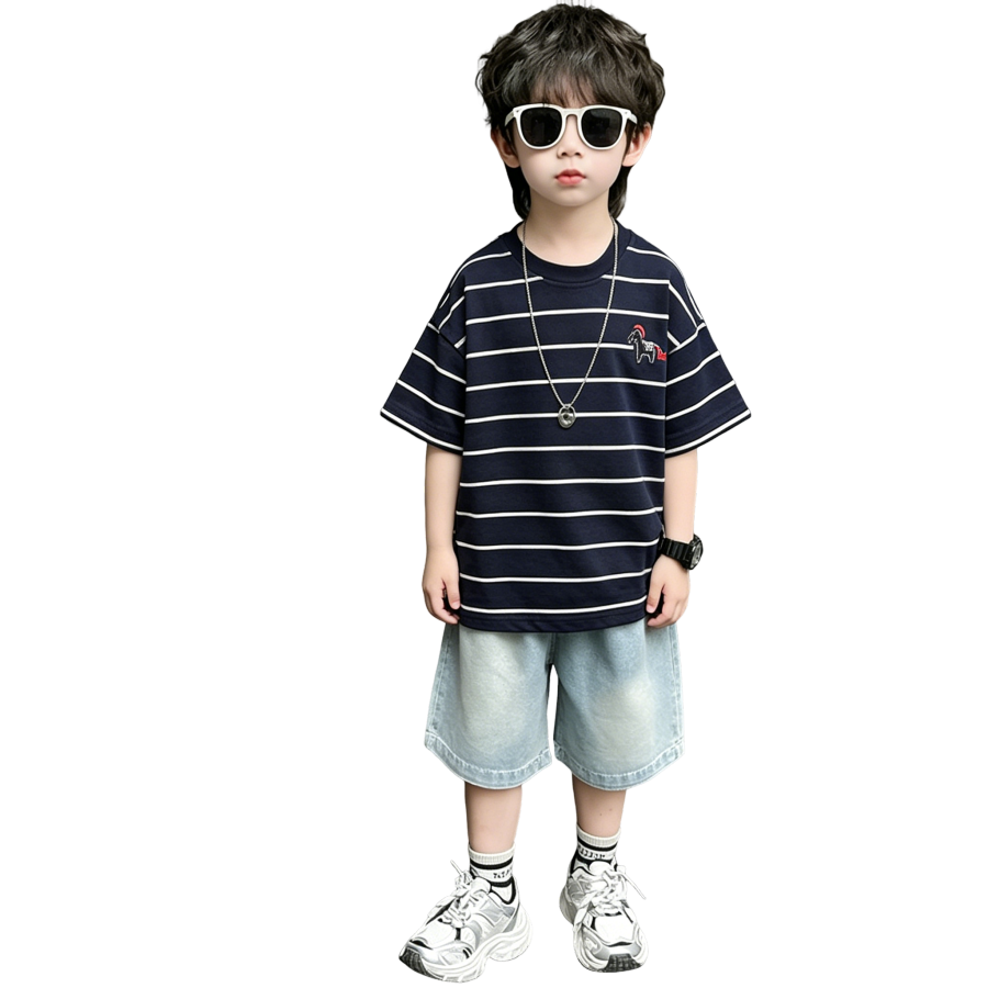 Lanza Kids Casual Sportswear Crew Neck Thin Stretch