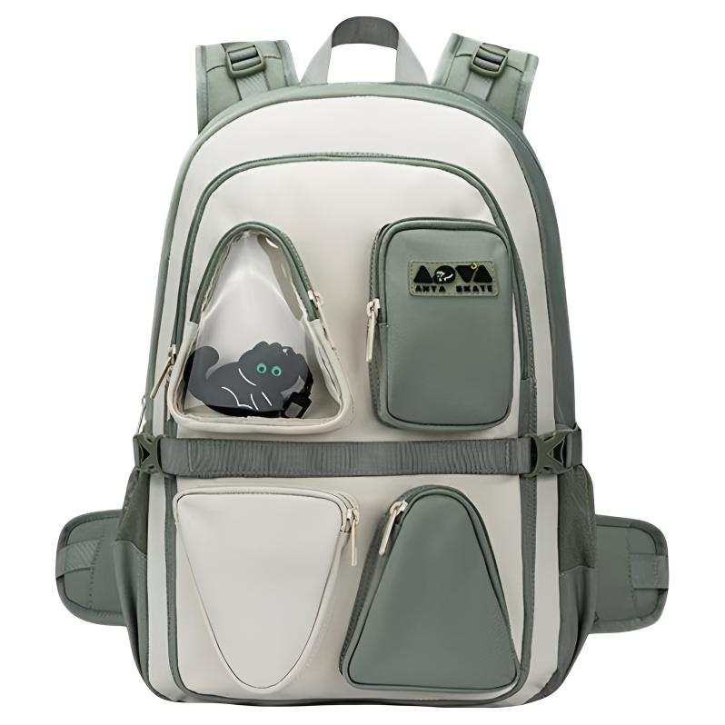 ANTA Anta Pu Backpack Regular Unisex Gray Pea Green
